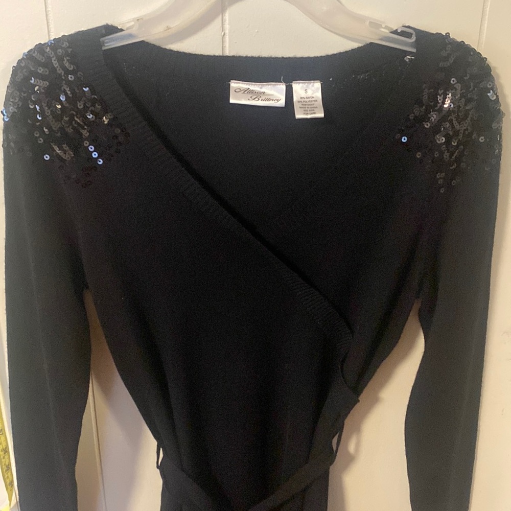 Allison Brittney size small Black Dress with belt tie
